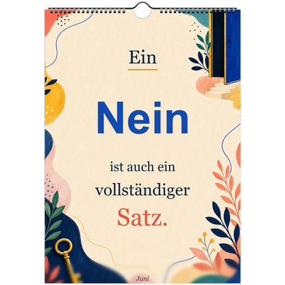 Feel Good Kalender 2027 A4 A3 Hochformat | Positive Sprüche Wandkalender ohne Kalendarium | Mental Health Selfcare Geschenk Achtsamkeit