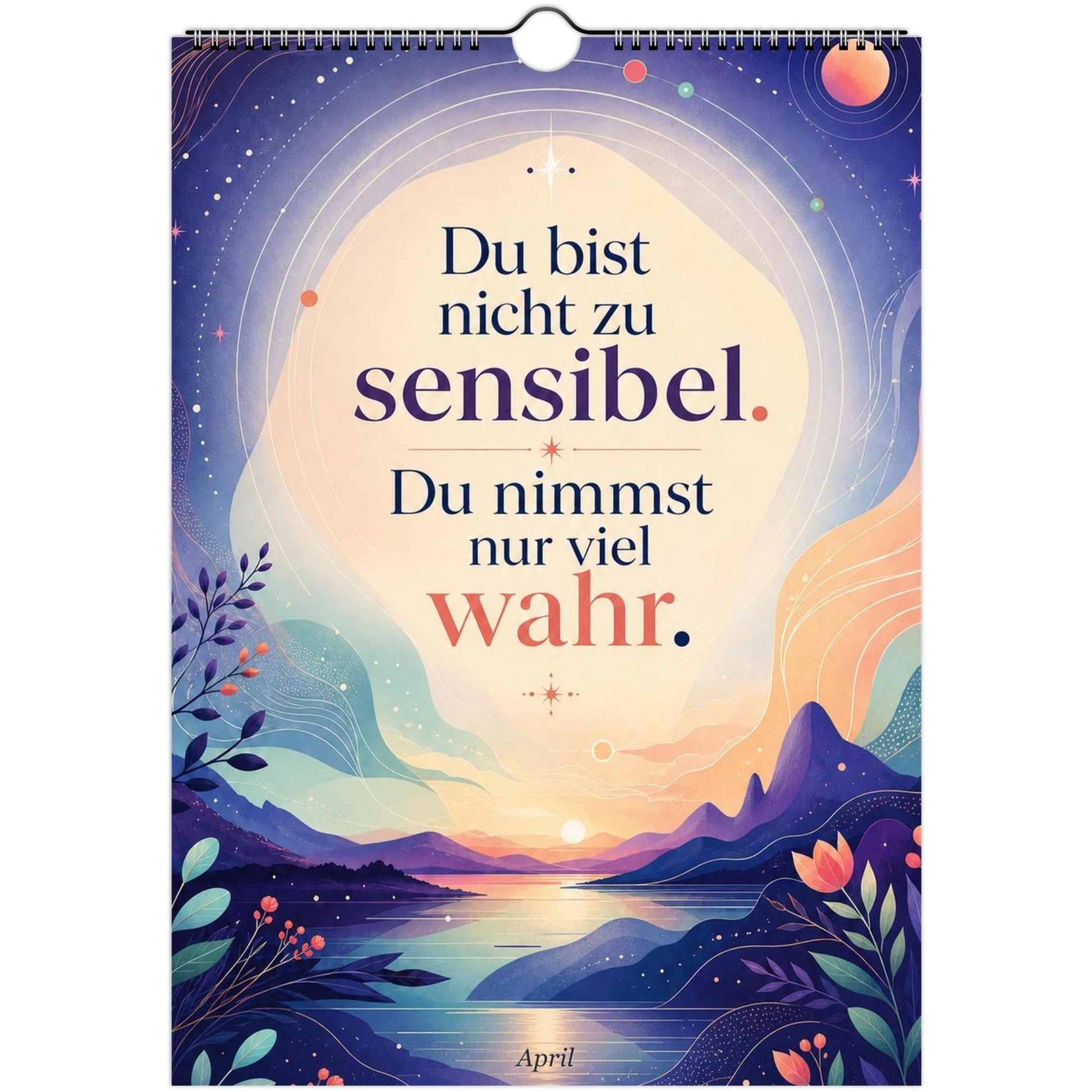 Feel Good Kalender 2027 A4 A3 Hochformat | Positive Sprüche Wandkalender ohne Kalendarium | Mental Health Selfcare Geschenk Achtsamkeit