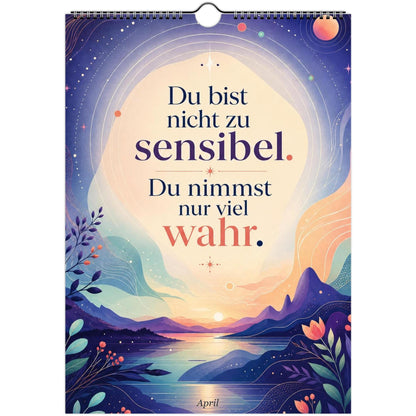 Feel Good Kalender 2027 A4 A3 Hochformat | Positive Sprüche Wandkalender ohne Kalendarium | Mental Health Selfcare Geschenk Achtsamkeit