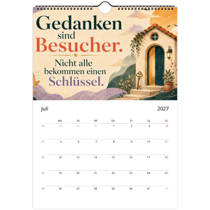Feel Good Kalender 2027 A4 Hochformat | Positive Sprüche Wandkalender mit Kalendarium | Selfcare Geschenk Achtsamkeit Selbstakzeptanz