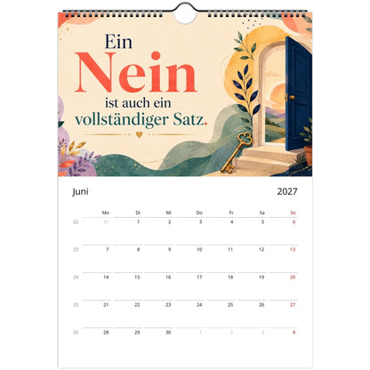 Feel Good Kalender 2027 A4 Hochformat | Positive Sprüche Wandkalender mit Kalendarium | Selfcare Geschenk Achtsamkeit Selbstakzeptanz