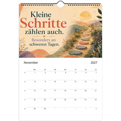Feel Good Kalender 2027 A4 Hochformat | Positive Sprüche Wandkalender mit Kalendarium | Selfcare Geschenk Achtsamkeit Selbstakzeptanz