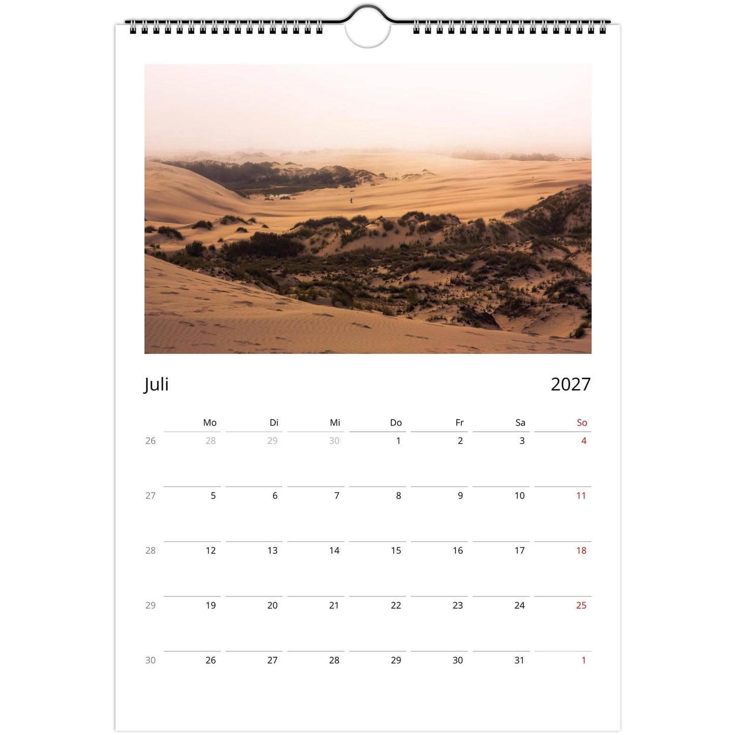 Natur Fotokalender 2027 Hochformat | A4 A3 Wandkalender mit Kalendarium | Küsten- und Reisekalender Geschenk USA Deutschland Küste Europa