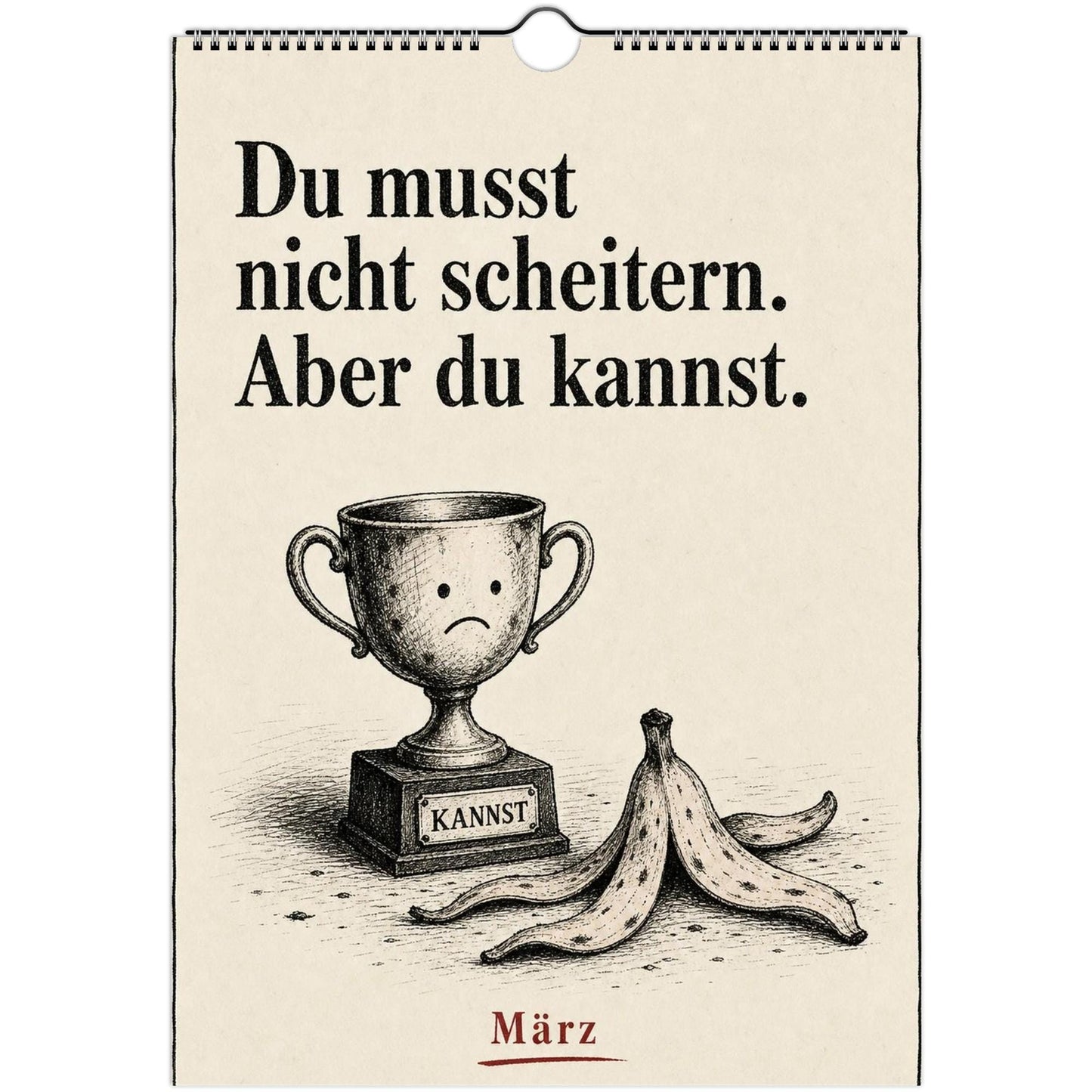 Anti-Motivationskalender 2027 A4 A3 Hochformat | Sarkasmus Wandkalender ohne Kalendarium | Lustiger Kalender Geschenk Büro schwarzer Humor