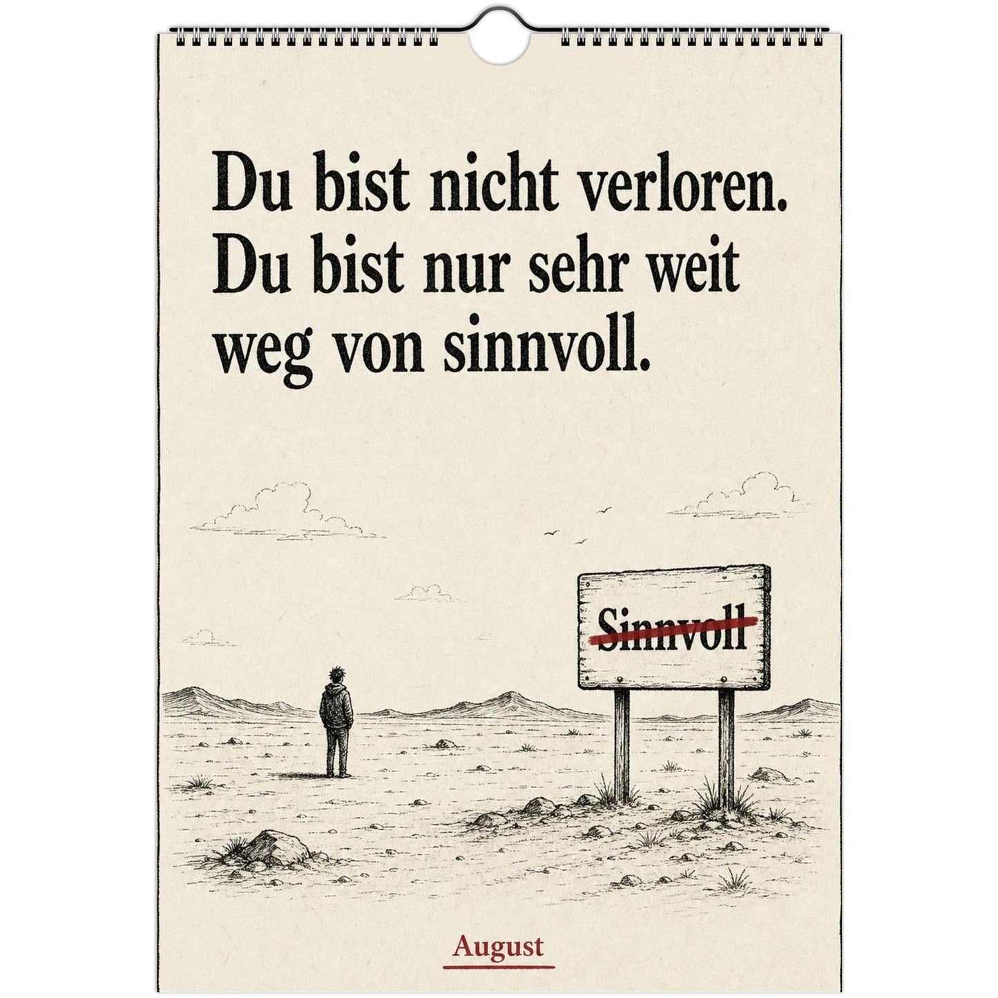 Anti-Motivationskalender 2027 A4 A3 Hochformat | Sarkasmus Wandkalender ohne Kalendarium | Lustiger Kalender Geschenk Büro schwarzer Humor