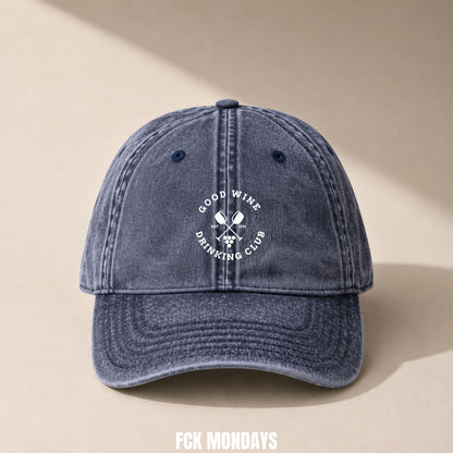 Good Wine Drinking Club Cap Vintage | Bestickte Schirmmütze | JGA Braut Wein Damen Herren | Vatertag Geburtstag | Geschenk Weinliebhaber