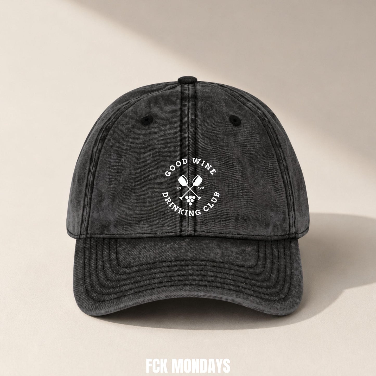 Good Wine Drinking Club Cap Vintage | Bestickte Schirmmütze | JGA Braut Wein Damen Herren | Vatertag Geburtstag | Geschenk Weinliebhaber