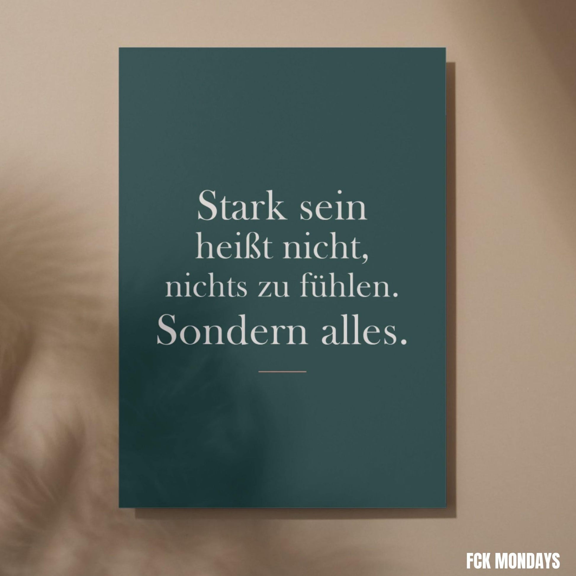 Stark sein Poster | Mental Health Wandbild | Selfcare Spruch Deutsch | Achtsamkeit Motivation | Geschenk Freundin | Gefühle Zitat Deko