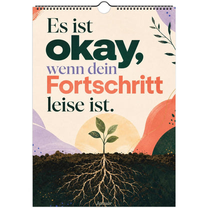 Feel Good Kalender 2027 A4 A3 Hochformat | Positive Sprüche Wandkalender ohne Kalendarium | Mental Health Selfcare Geschenk Achtsamkeit