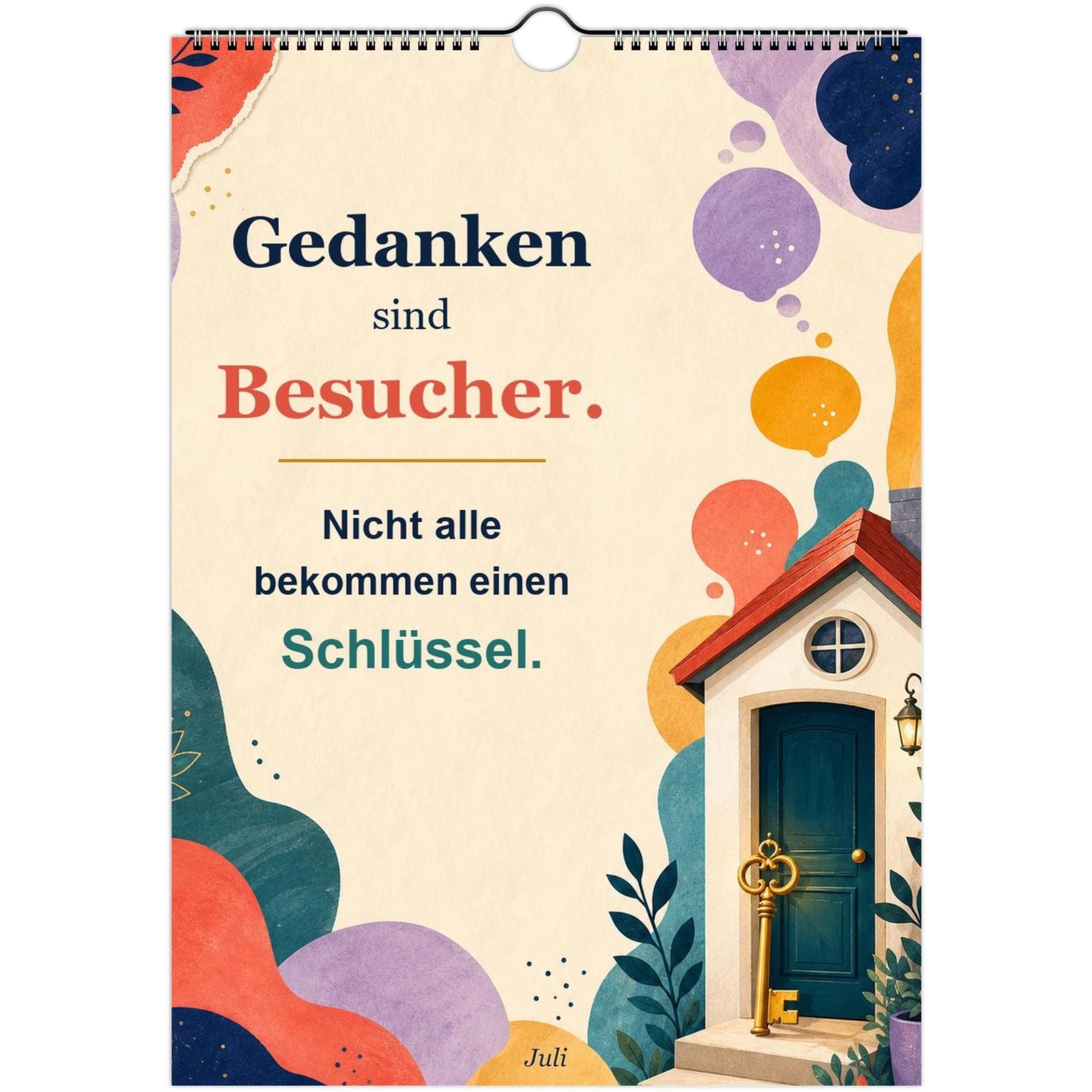Feel Good Kalender 2027 A4 A3 Hochformat | Positive Sprüche Wandkalender ohne Kalendarium | Mental Health Selfcare Geschenk Achtsamkeit