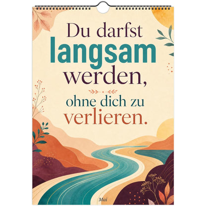 Feel Good Kalender 2027 A4 A3 Hochformat | Positive Sprüche Wandkalender ohne Kalendarium | Mental Health Selfcare Geschenk Achtsamkeit