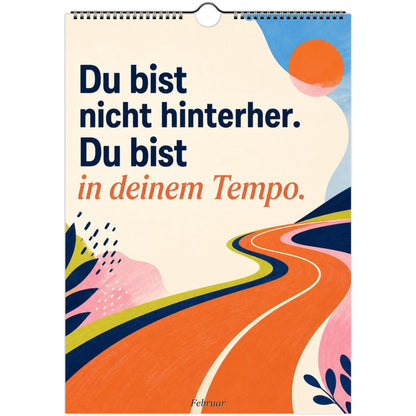 Feel Good Kalender 2027 A4 A3 Hochformat | Positive Sprüche Wandkalender ohne Kalendarium | Mental Health Selfcare Geschenk Achtsamkeit