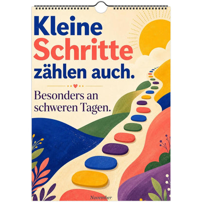 Feel Good Kalender 2027 A4 A3 Hochformat | Positive Sprüche Wandkalender ohne Kalendarium | Mental Health Selfcare Geschenk Achtsamkeit
