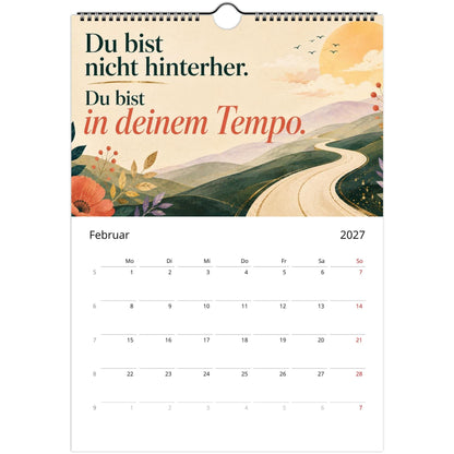 Feel Good Kalender 2027 A4 Hochformat | Positive Sprüche Wandkalender mit Kalendarium | Selfcare Geschenk Achtsamkeit Selbstakzeptanz