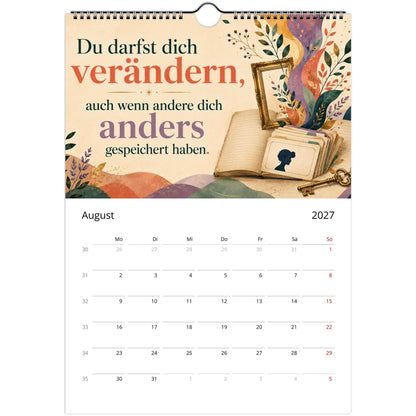 Feel Good Kalender 2027 A4 Hochformat | Positive Sprüche Wandkalender mit Kalendarium | Selfcare Geschenk Achtsamkeit Selbstakzeptanz