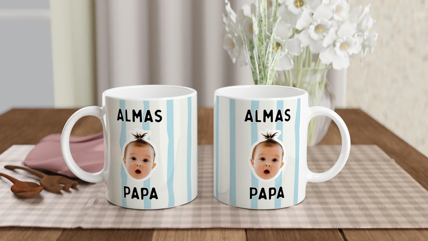 Personalisierte Papa Tasse mit Babyfoto | Geschenk für Papa Onkel Patenonkel Opa | erster Vatertag | Geburtstag Becher Weihnachten
