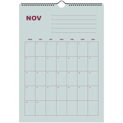 Kalender 2027 Deutsch | Bunter Monatsplaner A4 A3 | Wandkalender mit Notizen | Kachel Kalender Hochformat Kalendarium Notizen Küche Flur