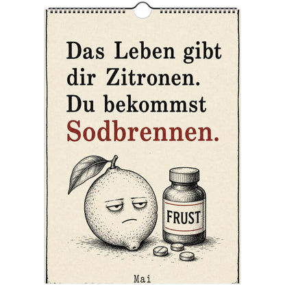Anti-Motivationskalender 2027 A4 A3 Hochformat | Sarkasmus Wandkalender ohne Kalendarium | Lustiger Kalender Geschenk Büro schwarzer Humor