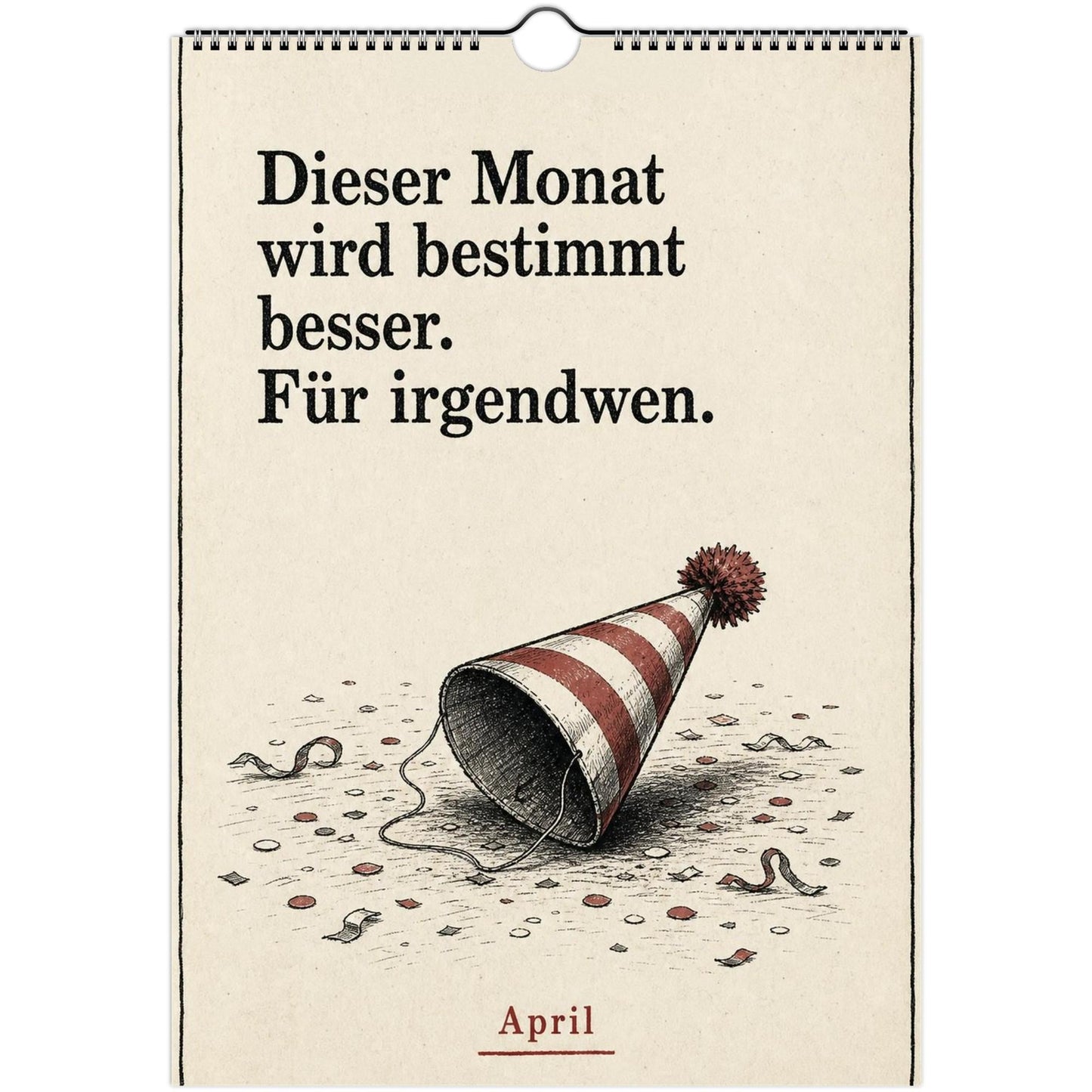 Anti-Motivationskalender 2027 A4 A3 Hochformat | Sarkasmus Wandkalender ohne Kalendarium | Lustiger Kalender Geschenk Büro schwarzer Humor