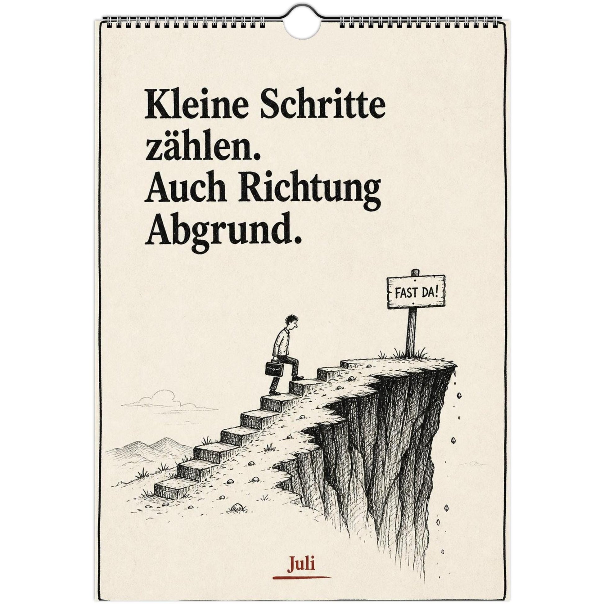 Anti-Motivationskalender 2027 A4 A3 Hochformat | Sarkasmus Wandkalender ohne Kalendarium | Lustiger Kalender Geschenk Büro schwarzer Humor