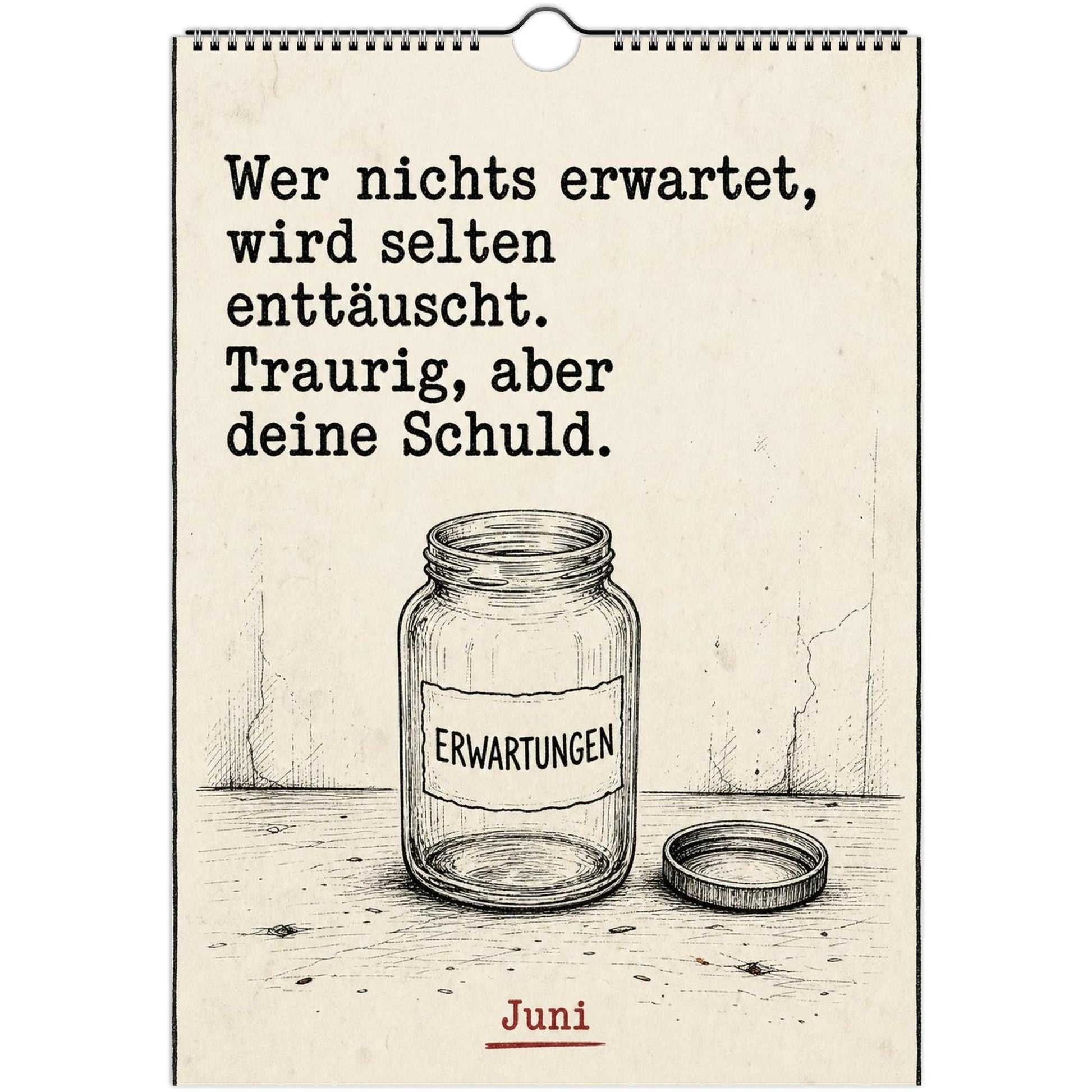 Anti-Motivationskalender 2027 A4 A3 Hochformat | Sarkasmus Wandkalender ohne Kalendarium | Lustiger Kalender Geschenk Büro schwarzer Humor