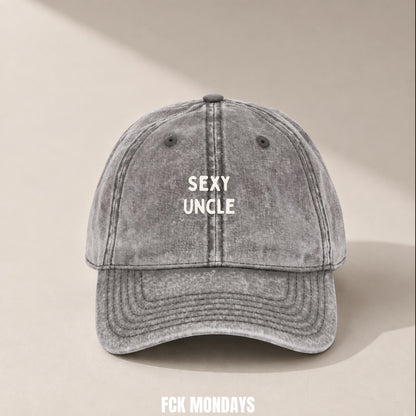 Sexy Uncle Cap Vintage | Bestickte Onkel Mütze | Geschenk Schwangerschaftsverkündung | Baby Announcement Familie Geburtstag Tante Babyparty