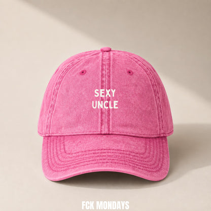 Sexy Uncle Cap Vintage | Bestickte Onkel Mütze | Geschenk Schwangerschaftsverkündung | Baby Announcement Familie Geburtstag Tante Babyparty