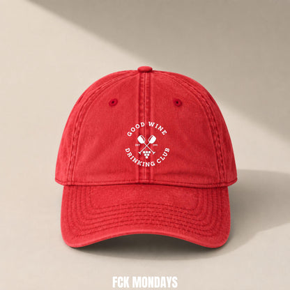 Good Wine Drinking Club Cap Vintage | Bestickte Schirmmütze | JGA Braut Wein Damen Herren | Vatertag Geburtstag | Geschenk Weinliebhaber