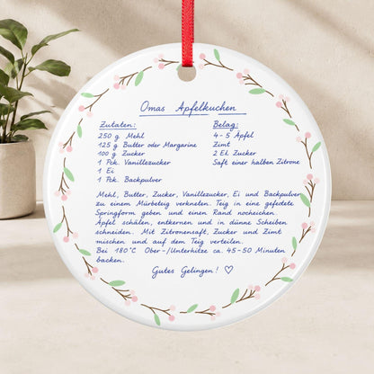 Personalisiertes Handschrift Ornament, Custom Keramik Anhänger mit Notiz Foto Kinderzeichnung, Erinnerungsgeschenk Weihnachten