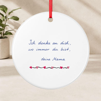Personalisiertes Zitat Ornament, Custom Keramik Anhänger mit Wunschtext Spruch Foto, Geschenk Freundschaft Familie Weihnachten