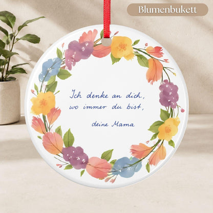 Personalisiertes Zitat Ornament, Custom Keramik Anhänger mit Wunschtext Spruch Foto, Geschenk Freundschaft Familie Weihnachten