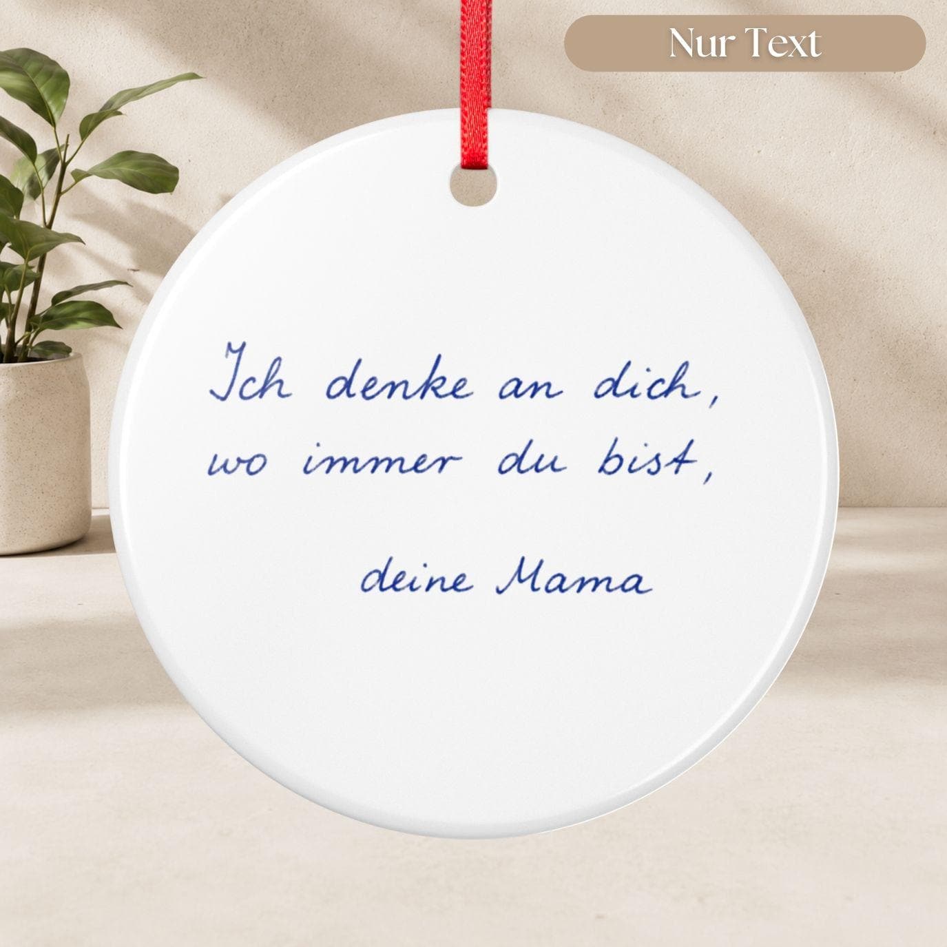 Personalisiertes Trauer Ornament, Andenken Keramik Anhänger mit Foto Zitat Wunschtext, Beerdigung Trauerfeier Geschenk Friedhof Kapelle