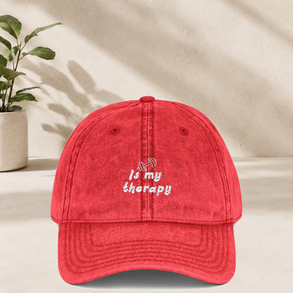 Fitness Is My Therapy Cap Vintage | Bestickte Schirmmütze Gym | Workout Mütze Geschenk | Sport Baumwoll Cap Workout Wear