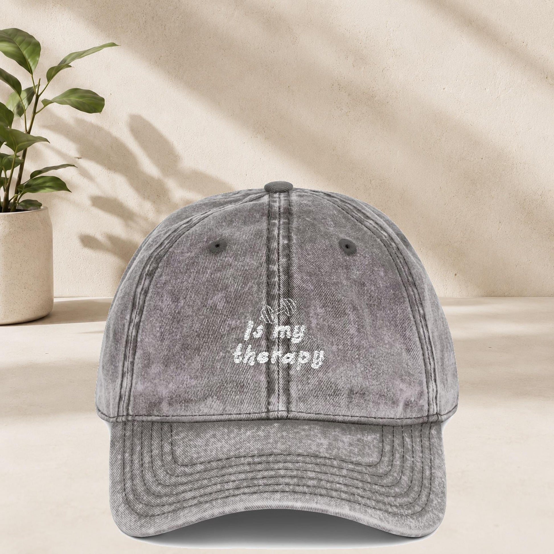 Fitness Is My Therapy Cap Vintage | Bestickte Schirmmütze Gym | Workout Mütze Geschenk | Sport Baumwoll Cap Workout Wear