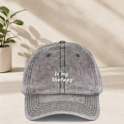 Fitness Is My Therapy Cap Vintage | Bestickte Schirmmütze Gym | Workout Mütze Geschenk | Sport Baumwoll Cap Workout Wear