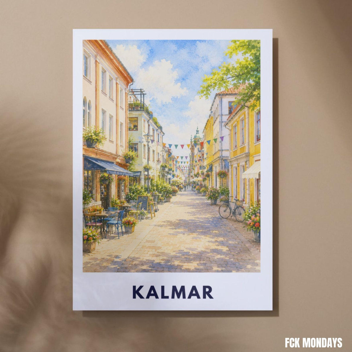 Kalmar Poster Schweden | Altstadt Illustration | Skandinavien Reise Poster | Kalmar Stadtbild | Nordic Wall Art | Schweden Deko | Ostsee