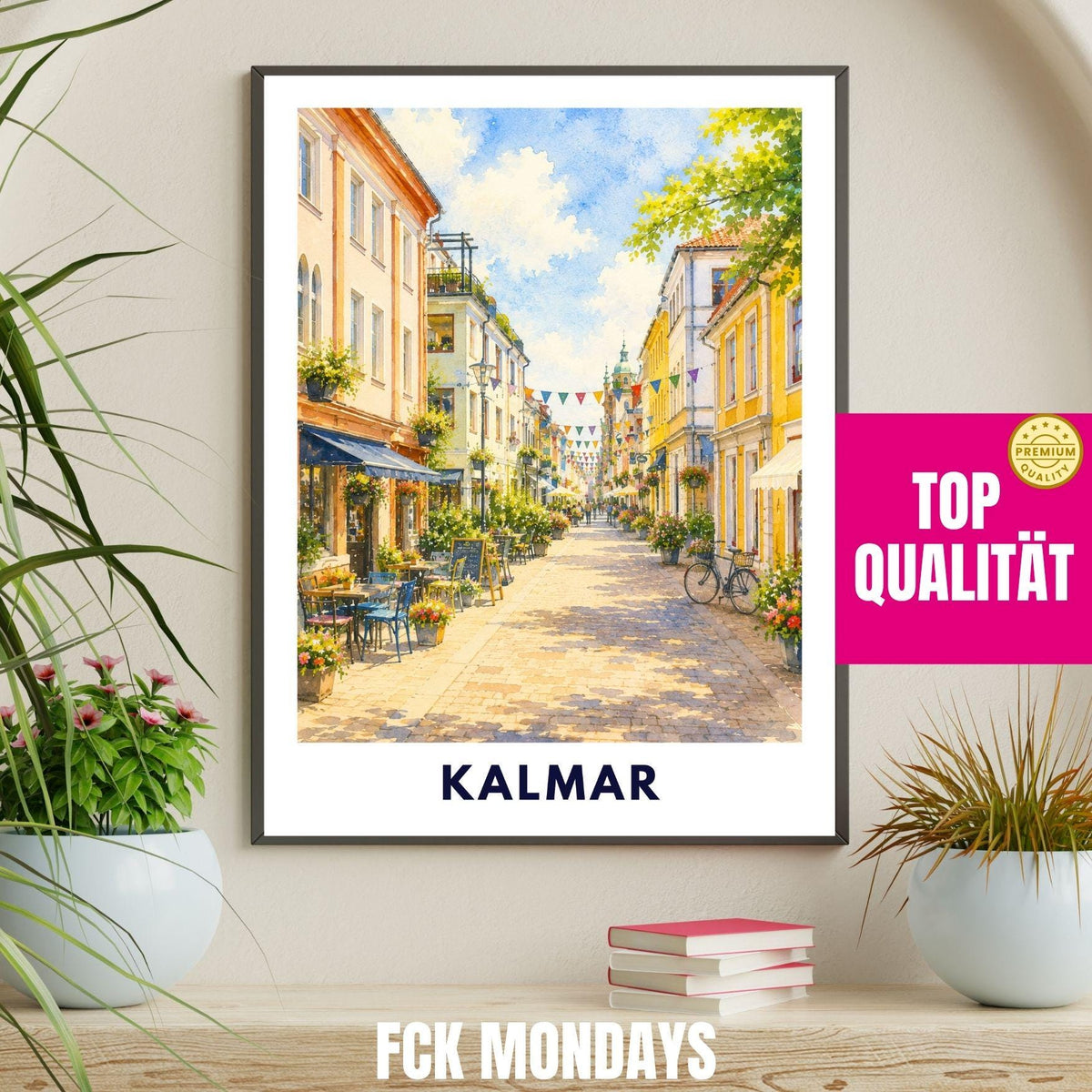 Kalmar Poster Schweden | Altstadt Illustration | Skandinavien Reise Poster | Kalmar Stadtbild | Nordic Wall Art | Schweden Deko | Ostsee