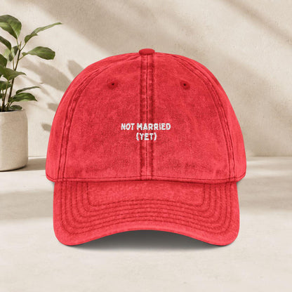 Not Married Yet Cap Vintage | Bestickte Schirmmütze JGA | Bachelorette Hat | Bride To Be Geschenk | Verlobung Party Mütze Single Geschenk
