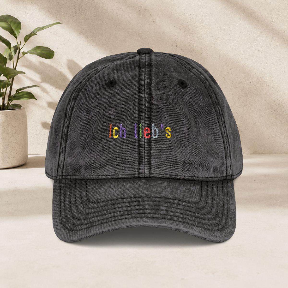 Ich Liebs Cap Vintage | Bestickte deutsche Statement Mütze | Gute Laune Geschenk | Dad Cap Baumwolle Mental Health Selbstliebe