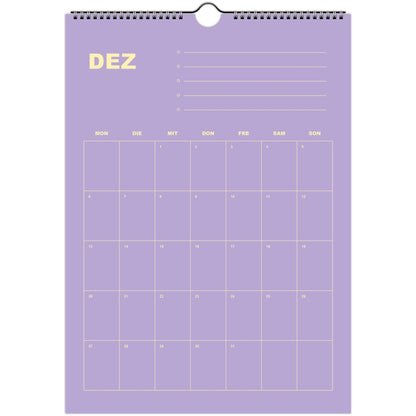 Kalender 2027 Deutsch | Bunter Monatsplaner A4 A3 | Wandkalender mit Notizen | Kachel Kalender Hochformat Kalendarium Notizen Küche Flur
