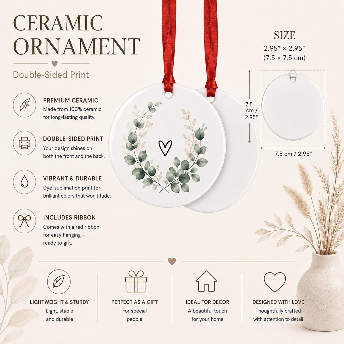 Ornament für Patentante Patenonkel personalisiert, Geschenk Idee Foto Anhänger vom Patenkind, Keramik Dankeschön Weihnachtsbaum Schmuck