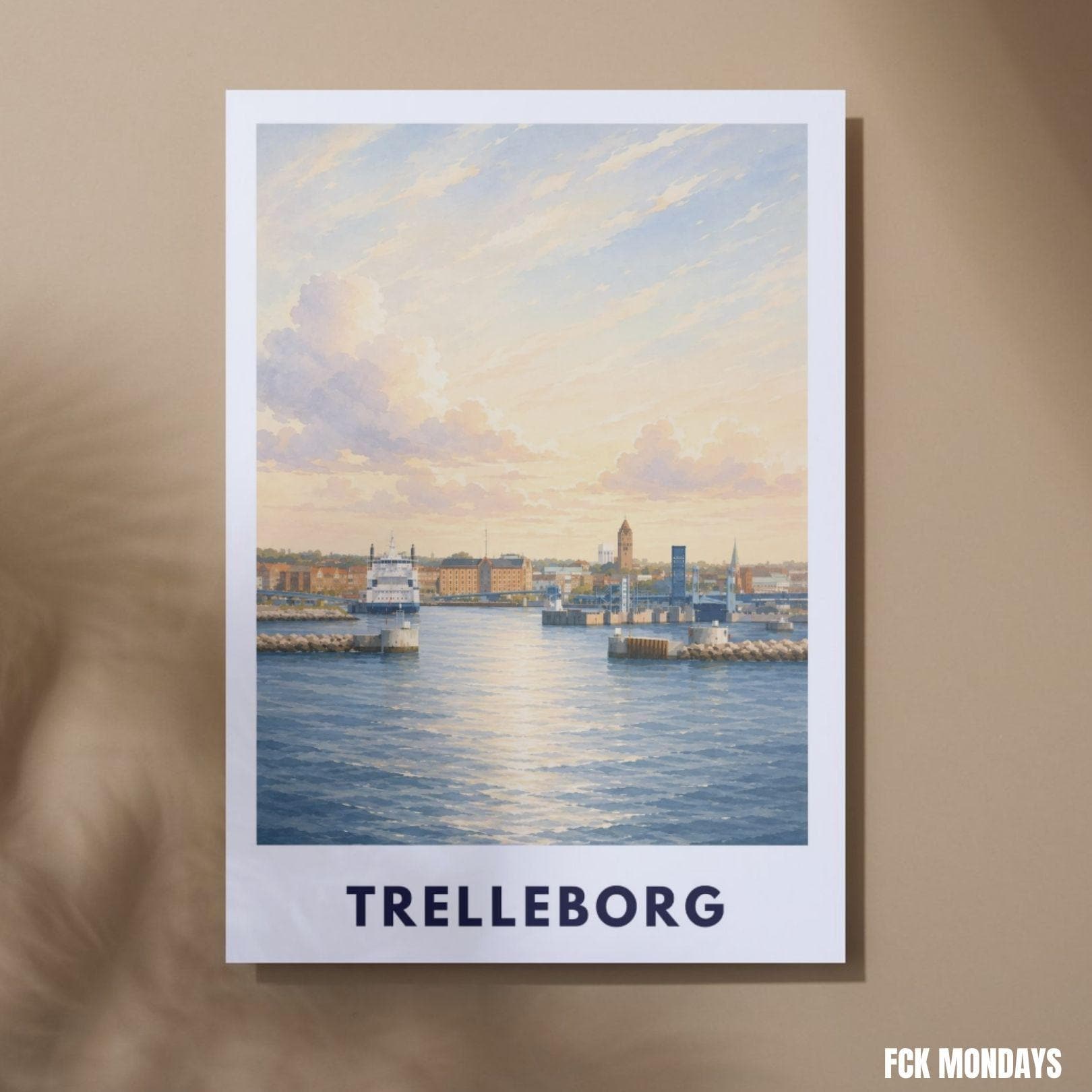 Trelleborg Poster Schweden | Hafen Wandbild | Ostsee Küste Poster | Maritime Deko | Nordic Travel Print | Skandinavien Poster Illustration