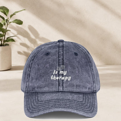 Fitness Is My Therapy Cap Vintage | Bestickte Schirmmütze Gym | Workout Mütze Geschenk | Sport Baumwoll Cap Workout Wear