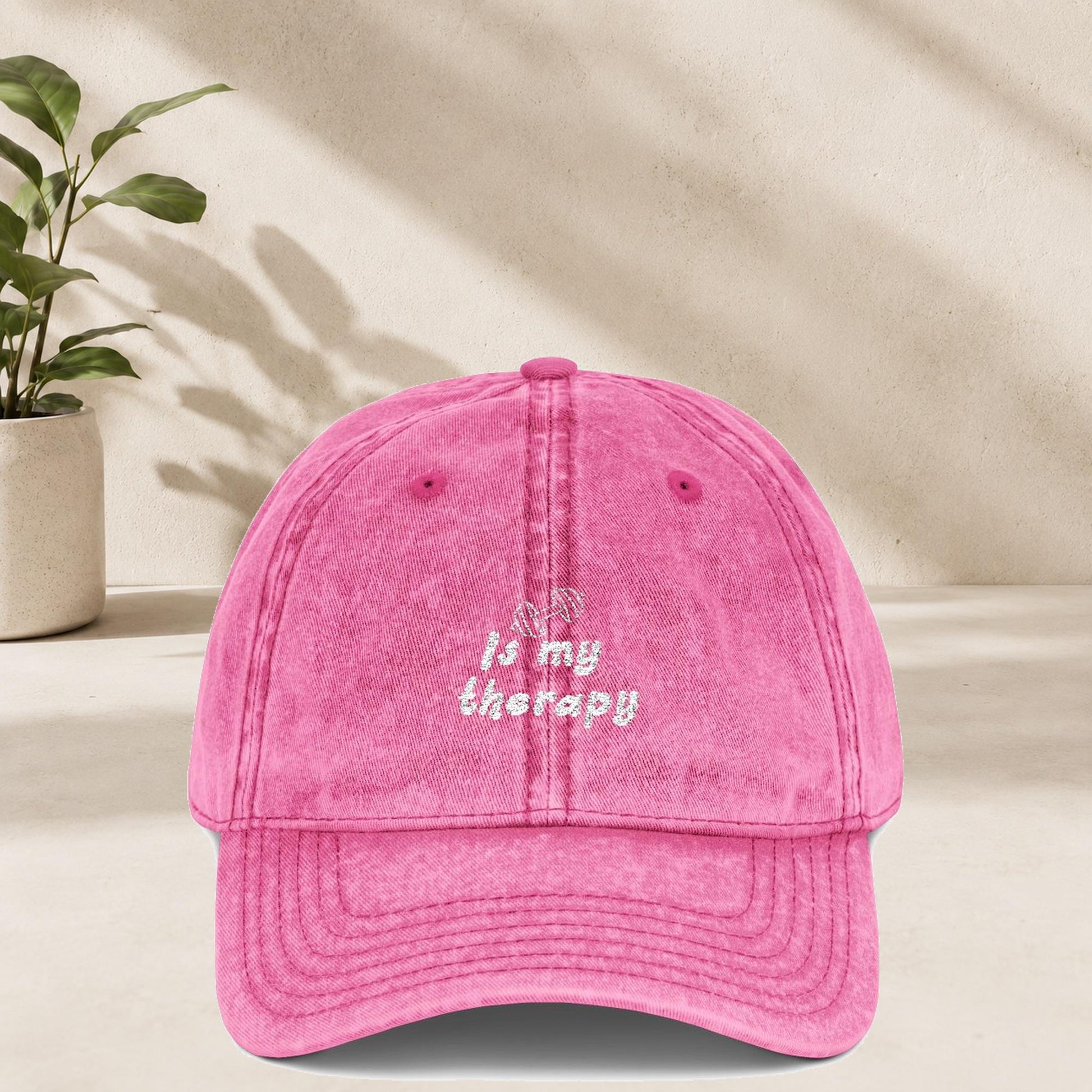 Fitness Is My Therapy Cap Vintage | Bestickte Schirmmütze Gym | Workout Mütze Geschenk | Sport Baumwoll Cap Workout Wear