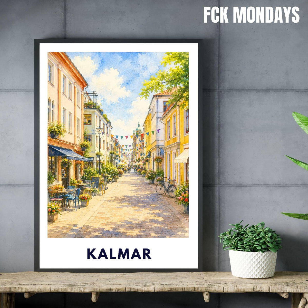 Kalmar Poster Schweden | Altstadt Illustration | Skandinavien Reise Poster | Kalmar Stadtbild | Nordic Wall Art | Schweden Deko | Ostsee