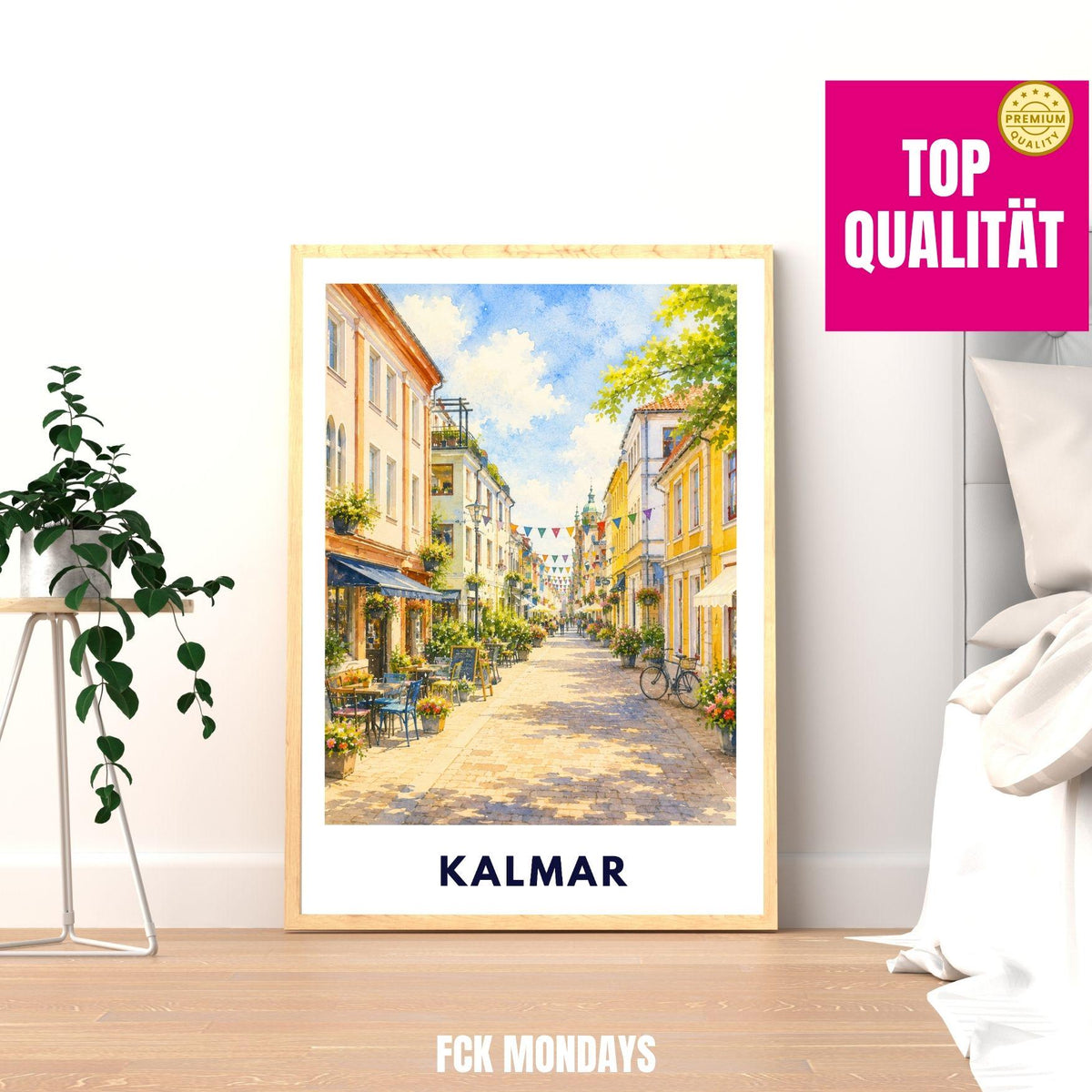 Kalmar Poster Schweden | Altstadt Illustration | Skandinavien Reise Poster | Kalmar Stadtbild | Nordic Wall Art | Schweden Deko | Ostsee