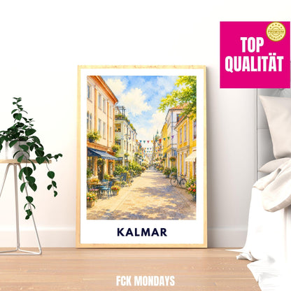 Kalmar Poster Schweden | Altstadt Illustration | Skandinavien Reise Poster | Kalmar Stadtbild | Nordic Wall Art | Schweden Deko | Ostsee