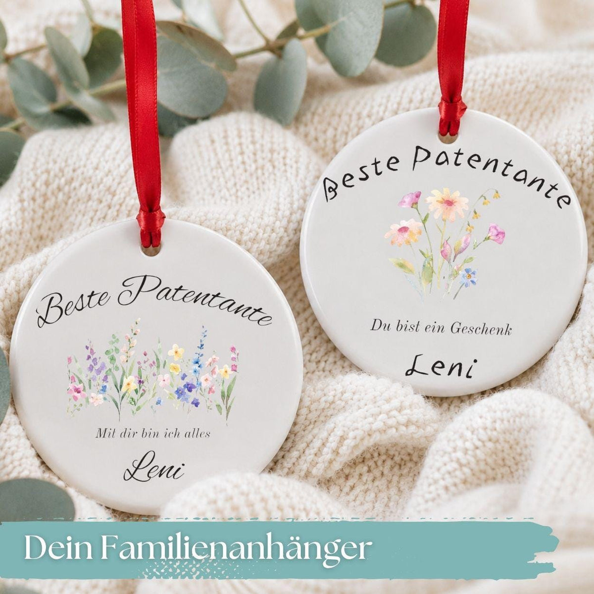Geschenk für Patentante Ornament personalisiert, Patenonkel Geschenk von Patenkind Patentochter Patensohn, Keramik Anhänger