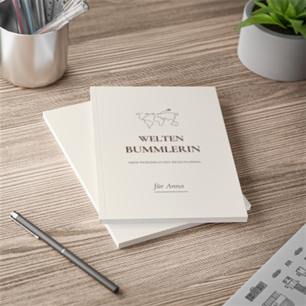 Personalisiertes Reisetagebuch mit Name – Reisejournal Weltenbummlerin Weltenbummler | Geschenk für Weltreise und Auslandsjahr Urlaub Reise