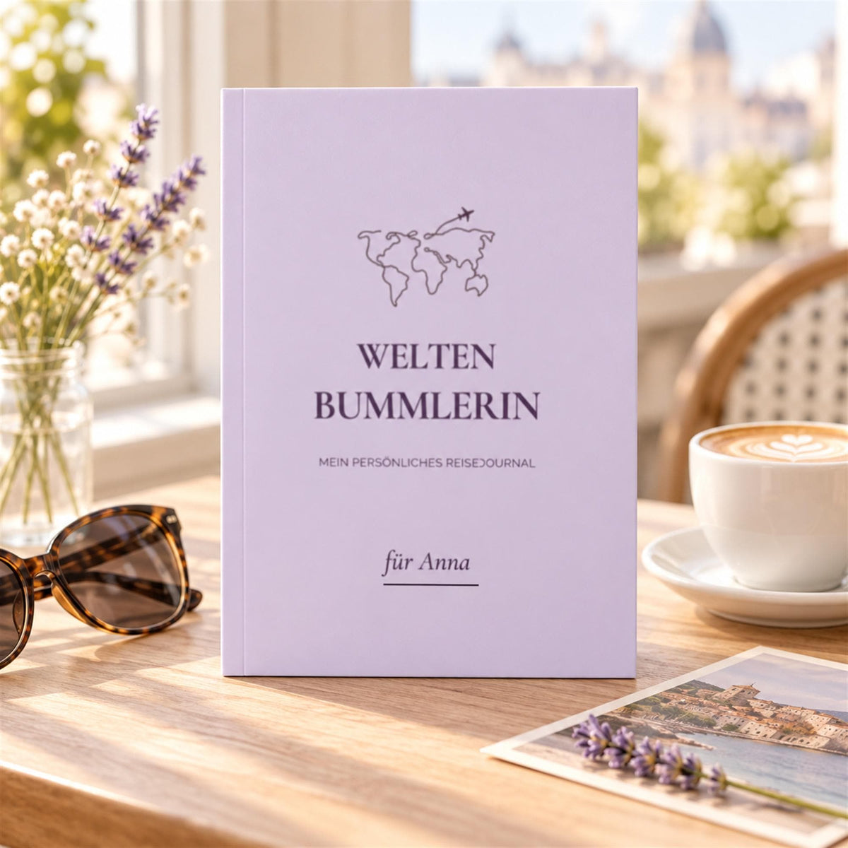 Personalisiertes Reisetagebuch mit Name – Reisejournal Weltenbummlerin Weltenbummler | Geschenk für Weltreise und Auslandsjahr Urlaub Reise